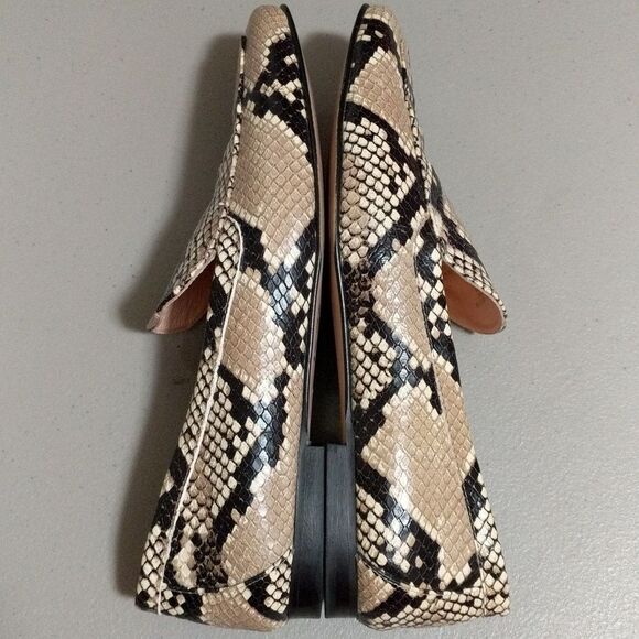 J. Crew Cecile AQ136 Smoking loafer leather reptile embossed size 9 - Picture 7 of 12